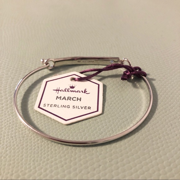 Hallmark New Sterling silver bangle- March stone - Picture 3 of 9